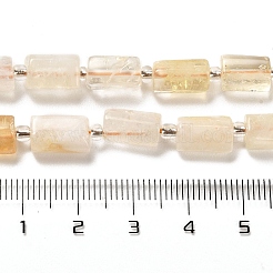 加熱された天然シトリンビーズ連売り  シードビーズで  多面カット  コラム  8.5~11x5.5~6.5mm  穴：1mm  約14~15個/連  7.48''（19センチメートル）&nbsp;G-N327-06-16