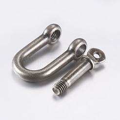 304ステンレススチールDリングアンカーシャックル留め金  ガンメタ色  26x24mm&nbsp;STAS-P182-20B