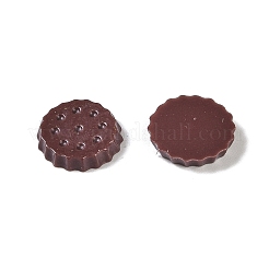 蓄光樹脂デコデンカボション  暗闇で光る  クッキー  フラットラウンド  10x2mm&nbsp;LS-RESI-K036-07F