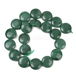 天然石グリーンアベンチュリンビーズ連売り  フラットラウンド  19.5~20.5x7~8mm  穴：1mm  約20個/連  15.55''~15.98''（39.5~40.6センチメートル）&nbsp;G375-27A
