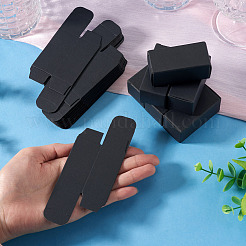折り畳み式のクラフト紙製口紅箱  長方形  ブラック  完成品：2.75x2.65x5.7cm&nbsp;CON-TAC0128-001B