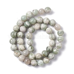 天然のピースジェイドビーズ連売り  ラウンド  6mm  穴：1mm  約59~60個/連  15.16~15.35インチ（38.5~39cm）&nbsp;G-G905-07-6MM