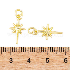 ラックメッキ真鍮チャーム  カドミウムフリー＆鉛フリー  長持ちメッキ  スター  18KGP本金メッキ  17x9x2mm  穴：1mm&nbsp;KK-P269-01G