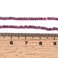 天然ルビービーズ連売り  多面カット  ラウンド  2mm  穴：0.6mm  約130個/連  8.27''（21センチメートル）&nbsp;G-H336-A01-01