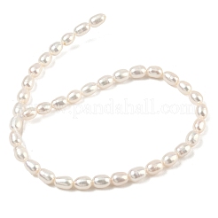 天然養殖淡水パールビーズ連売り  ポテト  ホワイト  6~7mm  穴：0.8mm  約50~57個/連  15.75''（40センチメートル）&nbsp;PEAR-P250307