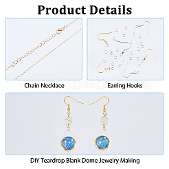 DIY ブランクドーム真鍮＆鉄イヤリング＆ネックレス作成キット  ティアドロップ  4~21x15x0.5~2mm  穴：2~6x2~8mm&nbsp;DIY-HS0001-05A