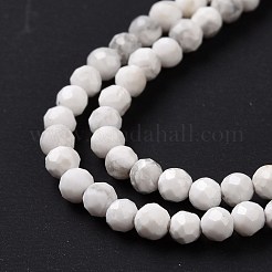 天然石ハウライトビーズ連売り  多面カット  ラウンド  2~2.5mm  穴：0.6mm  約162個/連  15.35''（39センチメートル）&nbsp;G-H273-02A