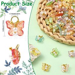 透明アクリル50個、ABSプラスチックパールチャーム付き  蝶  ミックスカラー  11.5mm&nbsp;PALLOY-CJ00181