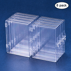 クリアプラスチックビーズ収納ケース  直方体の  透明  9.3x6.8x1.6cm  8個/セット&nbsp;CON-BC0004-56