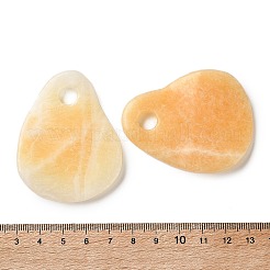 ナチュラル イエロー ジェイド ビッグ ペンダント  ティアドロップチャーム  57~58x45~46x4.5~5.5mm  穴：8mm&nbsp;G-H338-01