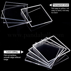 アクリル板4枚  正方形  透明  100x100x6mm  4pc&nbsp;TACR-OC0001-06