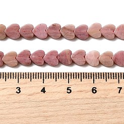 天然石ロードナイトビーズ連売り  ハート  6x6x2mm  穴：0.7mm  約65~72個/連  13.39''（34cm）〜15.35''（39cm）&nbsp;G-A272-A01-18