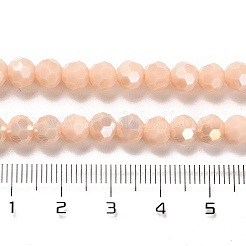 不透明ガラスビーズスタンド  ABカラー  ファセット（32ファセット）  ラウンド  ビスク  6x5.5mm  穴：1.2mm  約91~93個/連  19.49~19.92 nch（49.5~50.6cm）&nbsp;LS-EGLA-A035-P6mm-B05