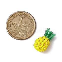 シードビーズ ビーズチャーム  パイナップルペンダント  きいろ  21.5x12mm  穴：1mm&nbsp;PALLOY-JF02815