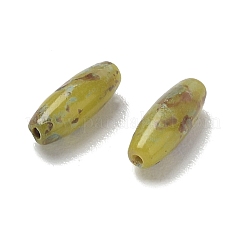 不透明色のガラスシードビーズ  ライス  火で磨かれた  黄緑  12.5x4.5mm  穴：0.8mm  約148個/袋&nbsp;GL-CBAC3F6-01I