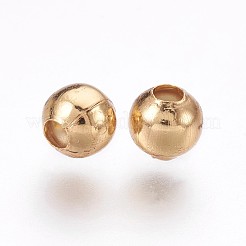 304ステンレススチールビーズ  ロンデル  ラウンド  24KGP本金メッキ  4x3.5mm  穴：1.5mm&nbsp;X-STAS-P220-05G-02