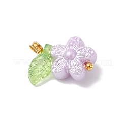 パール調アクリルパーツ  真鍮ボールヘッドピン付き  花  ゴールドカラー  15.5x13.5x5.5mm  穴：1.8mm&nbsp;PALLOY-JF04335-01