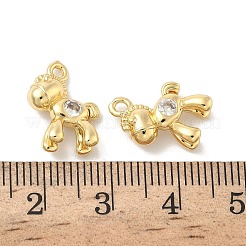 真鍮製マイクロパヴェキュービックジルコニアチャーム  馬  18KGP本金メッキ  15x11.5x5mm  穴：1.5mm&nbsp;KK-B166-15G