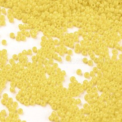 Mgb松野ガラスビーズ  日本製シードビーズ  15/0不透明なガラスの丸穴rocaillesシードビーズ  きいろ  1.5x1mm  穴：0.5mm  約5400個/20g&nbsp;X-SEED-R017A-731