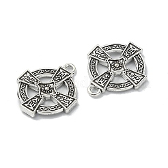 10 個のアイルランドのチベットスタイル合金ペンダント  クロス  アンティークシルバー  24x20x3mm  穴：2mm&nbsp;PALLOY-YW0001-31