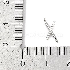 304ステンレススチールレターコネクタチャーム  ステンレス鋼色  文字x  12x5x2mm  穴：1.2mm&nbsp;LS-STAS-M108-01P-24
