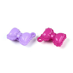 オペークアクリルパーツ  ちょう結びのチャーム  ミックスカラー  24~24.5x19.5x11mm  穴：1.8~2mmと2.6mm  約217個/500g&nbsp;OACR-Q197-11