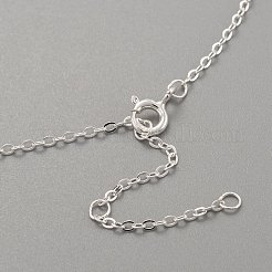 925スターリングシルバーペンダントネックレス  アズキチェーンと引き輪付き  クロス  銀色のメッキ  15-3/4インチ（40cm）&nbsp;NJEW-H209-12P