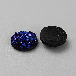ドゥルージー樹脂デコデンカボション  フラットラウンド  ブルー  10x3mm&nbsp;RESI-WH20007-01M