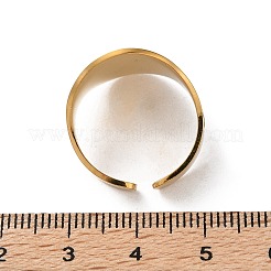 女性用304ステンレススチール調節可能なカフリング  聖人ベネディクト  ゴールドカラー  調整可能; 20mm&nbsp;LS-RJEW-L129-06G