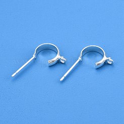 真鍮製スタッドピアスパーツ  925銀メッキ  925銀メッキ  13x3mm  ピン：0.8mm&nbsp;KK-WH20013-03S