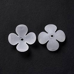 つや消しアクリルビーズキャップ  4  - 花びらの花  ホワイトスモーク  25.5x10mm  穴：2mm  約446個/500g&nbsp;OACR-G014-01