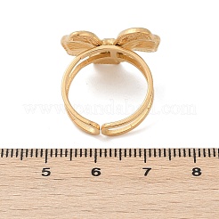 304ステンレススチールカフリング  蝶結び  ゴールドカラー  21x17.5mm  内径：17mm&nbsp;RJEW-D306-15G