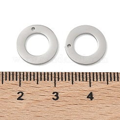 304ステンレススチールチャーム  リング  ステンレス鋼色  12x1mm  穴：1mm&nbsp;STAS-P433-02P