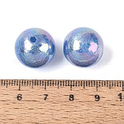 UVメッキ不透明アクリルビーズ  虹色の  テクスチャラウンド  ミックスカラー  15.5mm  穴：2mm&nbsp;SACR-Q005-01