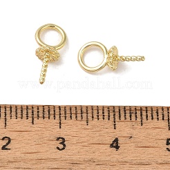 真鍮製のビーズキャップベイル  カドミウムフリー＆ニッケルフリー＆鉛フリー  14KGP本金メッキ  12.5x6mm  穴：4mm&nbsp;KK-G499-09B-G