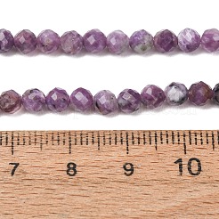 天然石チャロアイトビーズ連売り  ラウンド  多面カット  4~4.5mm  穴：0.6~0.7mm  約91~98個/連  15.35''（39cm）〜15.55''（39.5cm）&nbsp;GG-CBAA8F4-B09-4mm-A