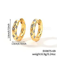 真鍮クリアキュービックジルコニアフープピアス  ゴールドカラー  リング  18x19mm&nbsp;VM6429-3
