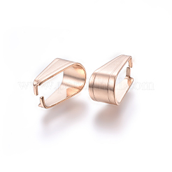 イオンプレーティング(IP) 304 ステンレススチール スナップオンベイル  ローズゴールド  12x7x6mm  インナー：11x6mm&nbsp;STAS-P214-09RG