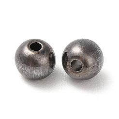 不透明なアクリルビーズ  ラウンド  ガンメタ色メッキ  5x4.5mm  穴：1.4mm&nbsp;MACR-M032-10B