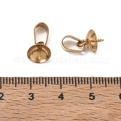 304ステンレススチール製スクリューアイペグベイル  片穴パーツ用  イオンプレーティング（ip）  ゴールドカラー  10x8x8mm  穴：7x4mm  ピン：1.2mm&nbsp;SA-CBA45D5-07D-G
