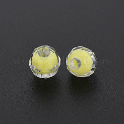透明なアクリルビーズ  二層ビーズ  多面カット  ラウンド  きいろ  8x7.5mm  穴：2mm  約2000個/500g&nbsp;TACR-S152-17A-SS2105