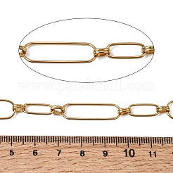 304ステンレススチール楕円リンクチェーン  イオンプレーティング（ip）  溶接されていない  スプールで  18KGP本金メッキ  14x6x1mm&nbsp;CHS-K018-39G