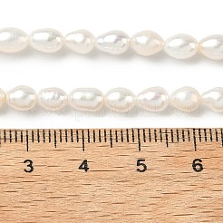 天然養殖淡水パールビーズ連売り  ライス  グレード4 A  アンティークホワイト  4.5~4.8mm  穴：0.6mm  約70個/連  15.35インチ（39cm）&nbsp;PEAR-C004-03