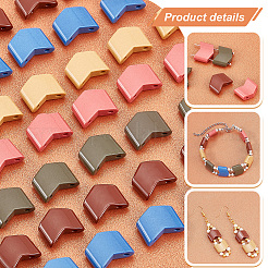 60個 5色プラスチックマルチ連リンク  タイル弾性ブレスレット作り用  矢  ミックスカラー  15x13x5.5mm  穴：1.4mm  12個/カラー&nbsp;FIND-PH0006-60