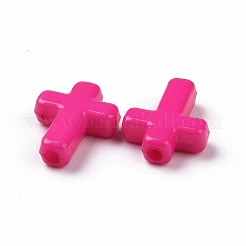 不透明なアクリルビーズ  クロス  ミックスカラー  16x12x4.5mm  約1230個/500g&nbsp;SACR-436-M