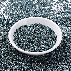 MIYUKIラウンドロカイユビーズ  日本製シードビーズ  11/0  （rr2008)マットメタリック緑青アイリス  2x1.3mm  穴：0.8mm  約50000個/ポンド&nbsp;SEED-G007-RR2008