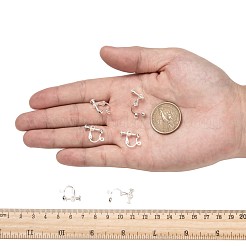 真鍮製ねじ式クリップイヤリングパーツ  スパイラルイヤークリップ  穴開けないイヤリング  銀色のメッキ  18x14x3mm  穴：1.6mm&nbsp;KK-L164-01S