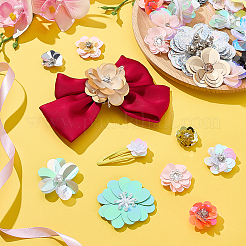 工芸品用の DIY ABS プラスチックとラインストーンの花  ミックスカラー  18~65x21~65x5~15mm&nbsp;DIY-WH0899-14