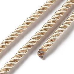 ナイロンねじり丸紐  バッグのストラップ作りに  アンティークホワイト  5~5.5mm  約10.94ヤード（10m）/ロール&nbsp;NWIR-S001-01C
