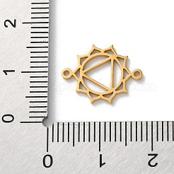 304ステンレススチール中空チャクラリンク  本物の18K金メッキと細かい研磨  ヴィシュッダ  12x15x1mm  穴：1mm&nbsp;LS-STAS-S149-05D
